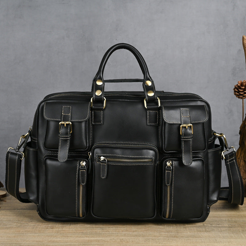 Men's Crazy Horse Leather Retro Top Layer Men's Handbags