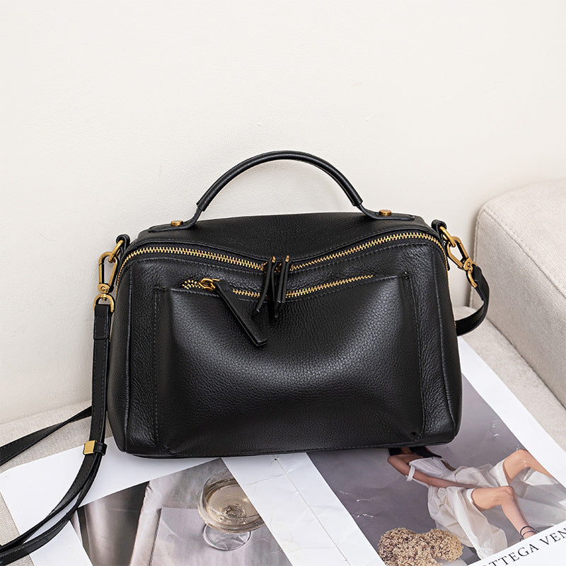 Women's Layer Cowhide Genuine Leather Fashion Advanced Crossbody Bags