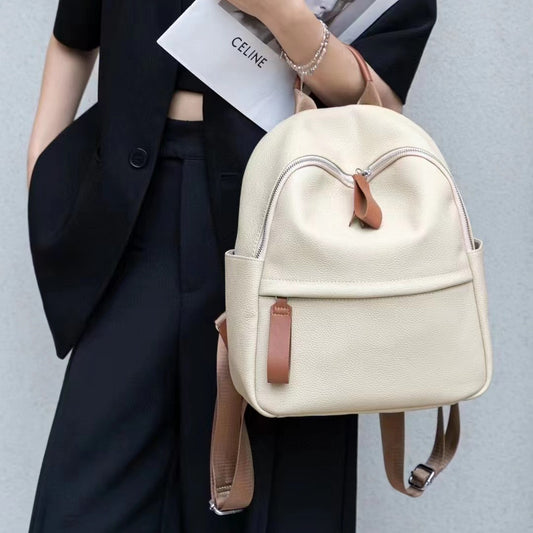 Layer Cowhide Large Capacity Leather Commute Backpacks