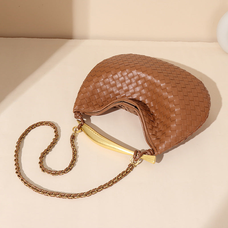 Women's Woven Textured High Retro Trendy Fashion Handbags