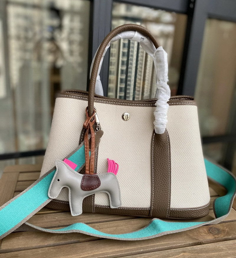 First Layer Cowhide Contrast Color Fashion Handbags