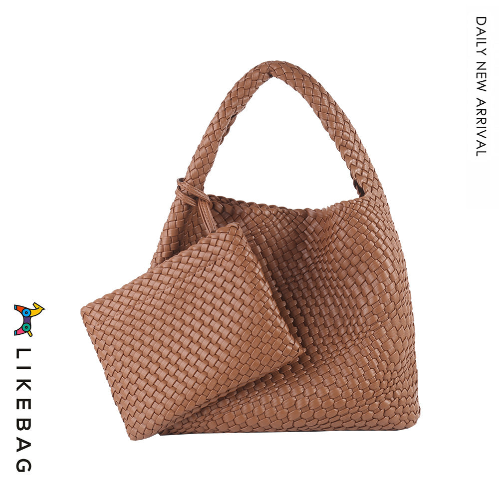 Business Commute Large Capacity Hand-woven Female Shoulder Bags
