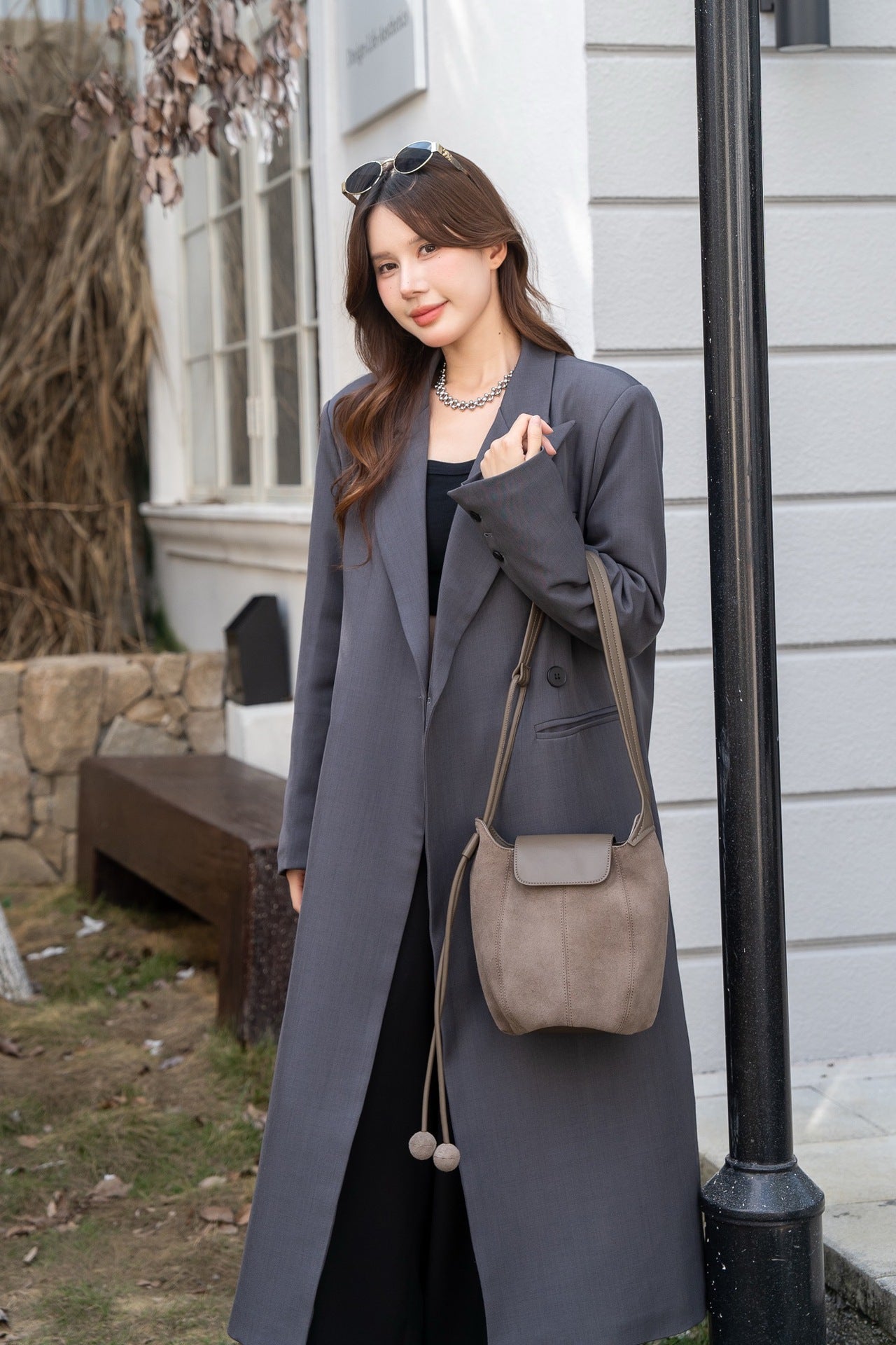 Women's Fashion Underarm Pumpkin Frosted Leather Textured Shoulder Bags