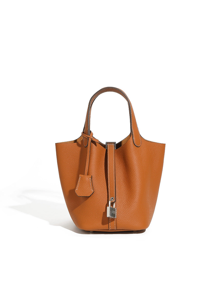 Women's Thickened Sier Cowhide Fashion Litchi Pattern Handbags