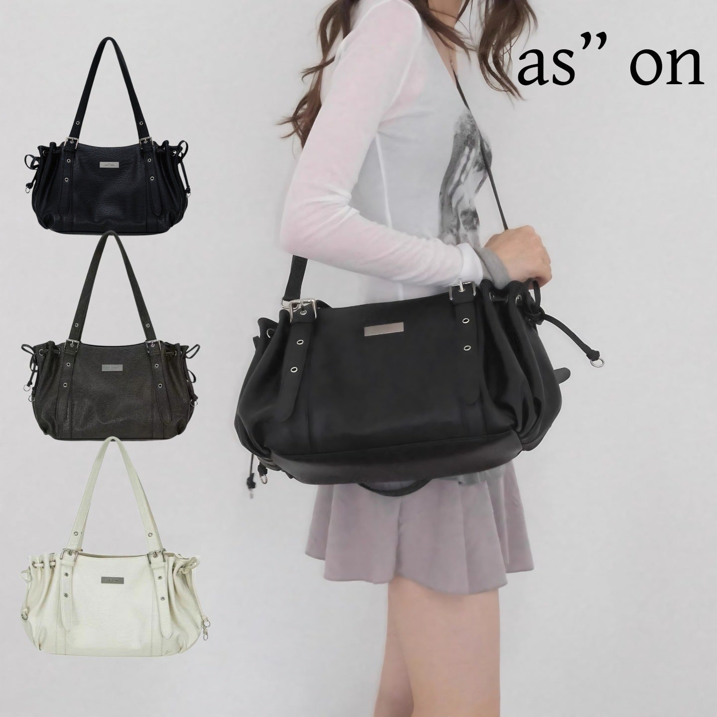 Elegant Women's Locomotive Style Leather Single Tote Bags