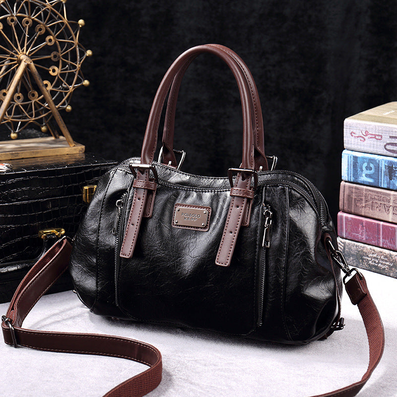 Women's Fashion Curved Moon Portable Large Capacity Handbags