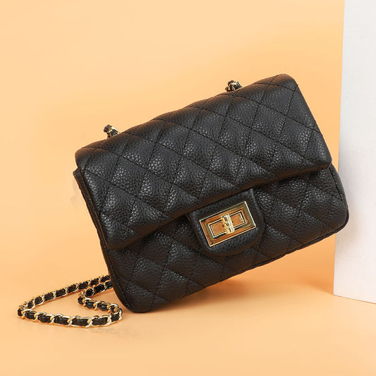 Women's Leather Style Chain First Layer Cowhide Fashion Bags