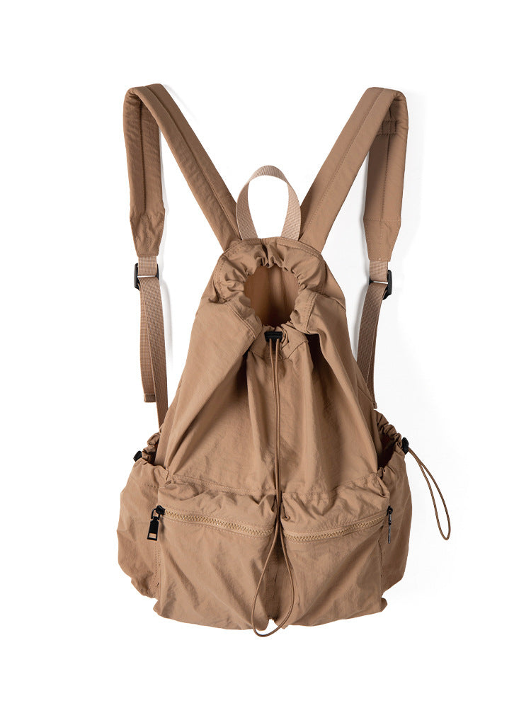 Women's Korean Style Niche Drawstring Leisure Lightweight Backpacks