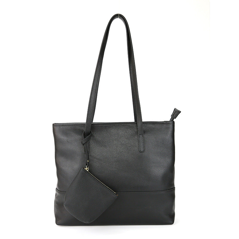 Women's Korean Leather Large Capacity Simple First Shoulder Bags