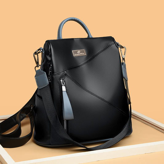 Women's Leather Korean Style Simple Fashion Soft Backpacks