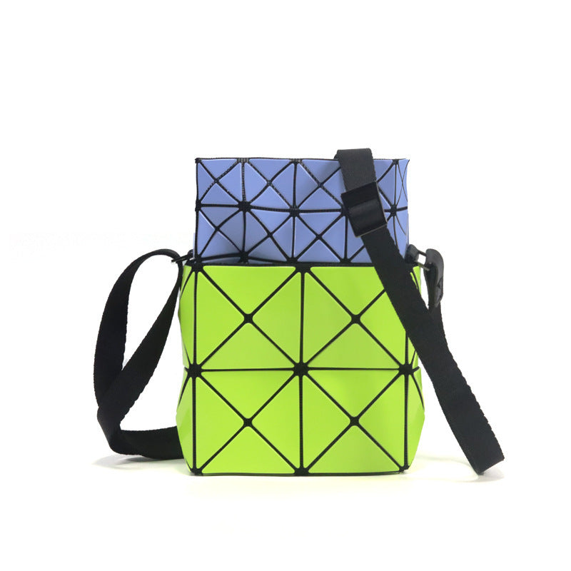 Women's Bird's Nest Contrast Color Box Geometric Shoulder Bags