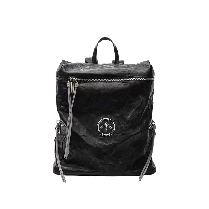 Women's Pleated Italian Black Stone Water Ripple Bags