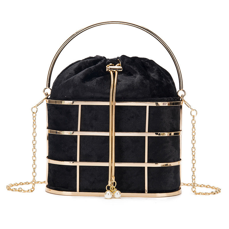 Women's Metal Hollow Hand Carrying Banquet Dress Evening Bags