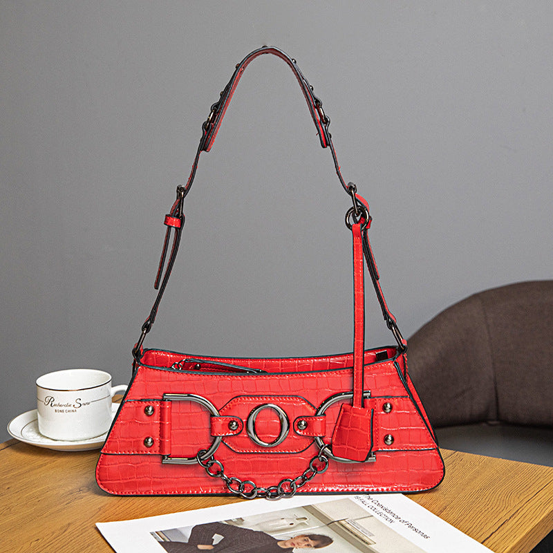 Women's Summer Crocodile Pattern Personalized Retro High Stylish Shoulder Bags