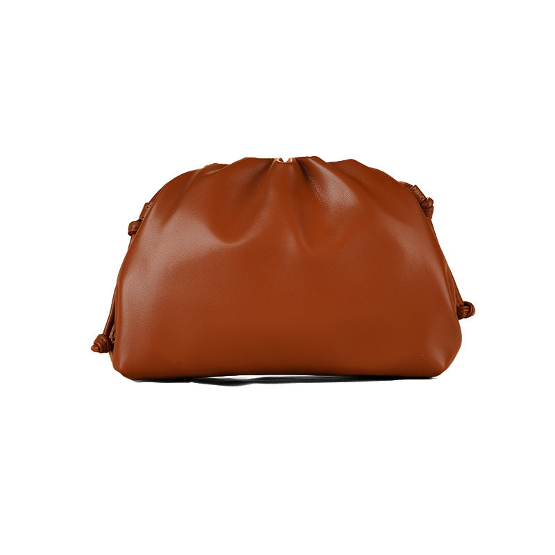 Korean Style Solid Color Soft Leather Clutch Shoulder Bags