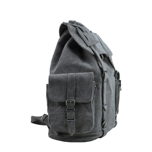 Neutral Retro Army Green Canvas Handmade Backpacks