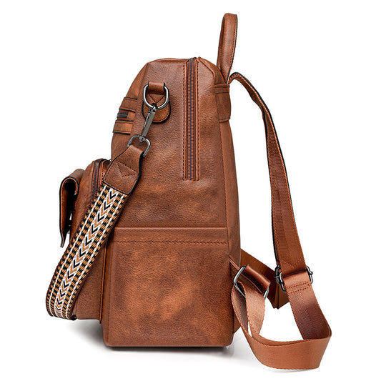 Women's Retro Easy Matching High-grade Two Colors Backpacks
