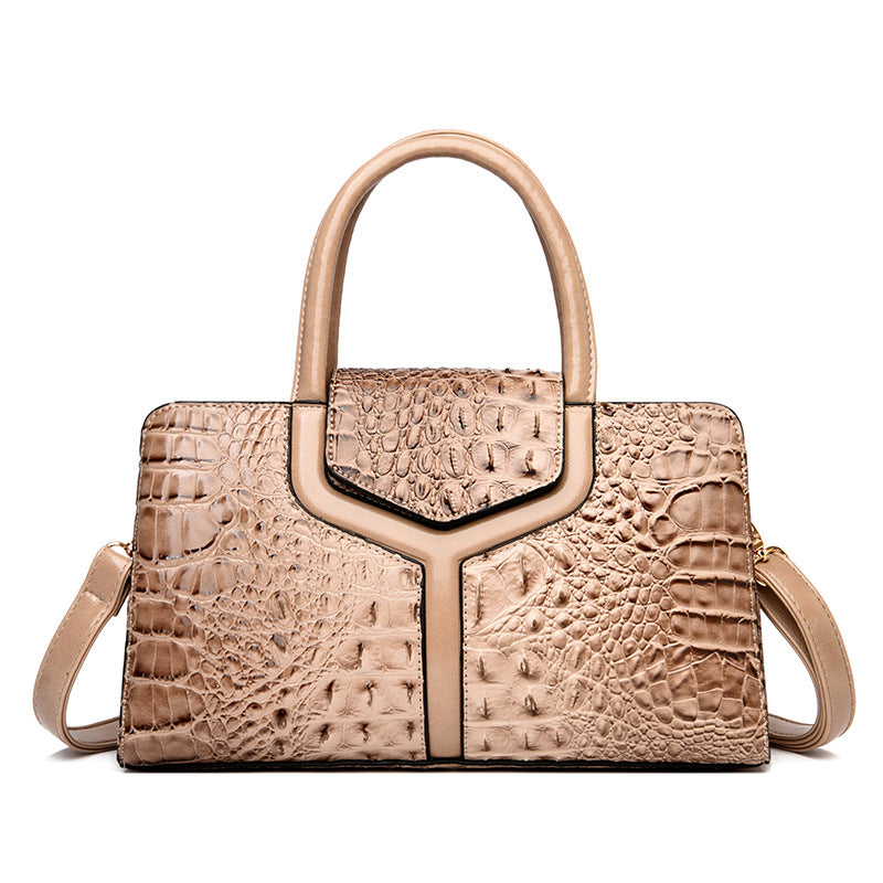 Women's Portable Female Crocodile Pattern Fashion Retro Shoulder Bags