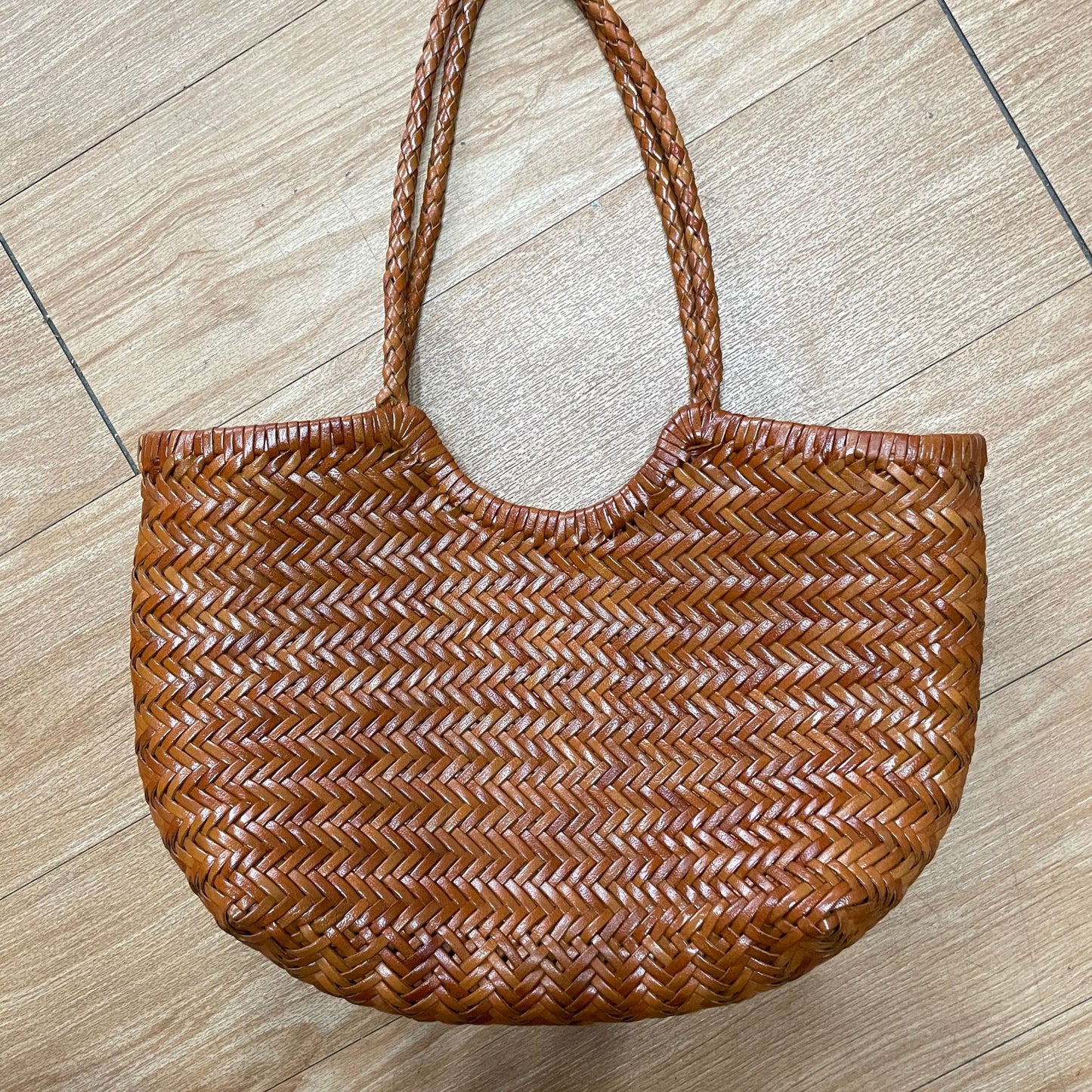 Women's Cow Woven Genuine Leather French Handbags