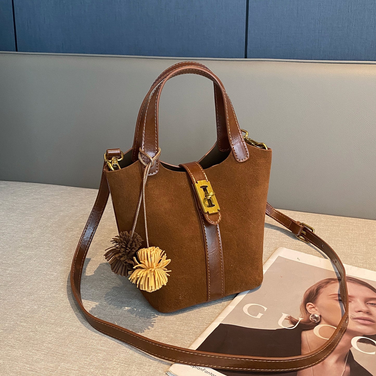 Women's Trendy Simple Combination High-grade Portable Niche Shoulder Bags