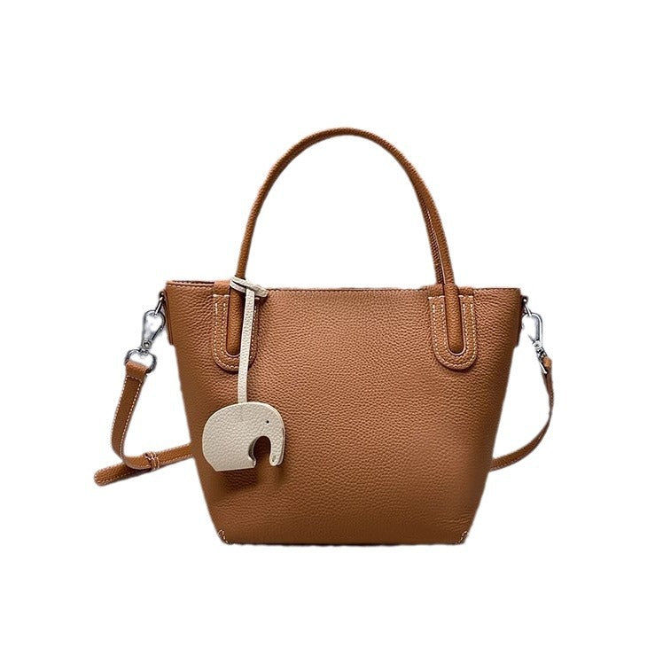 Women's Leather First Layer Cowhide Vegetable Basket Fashion Shoulder Bags