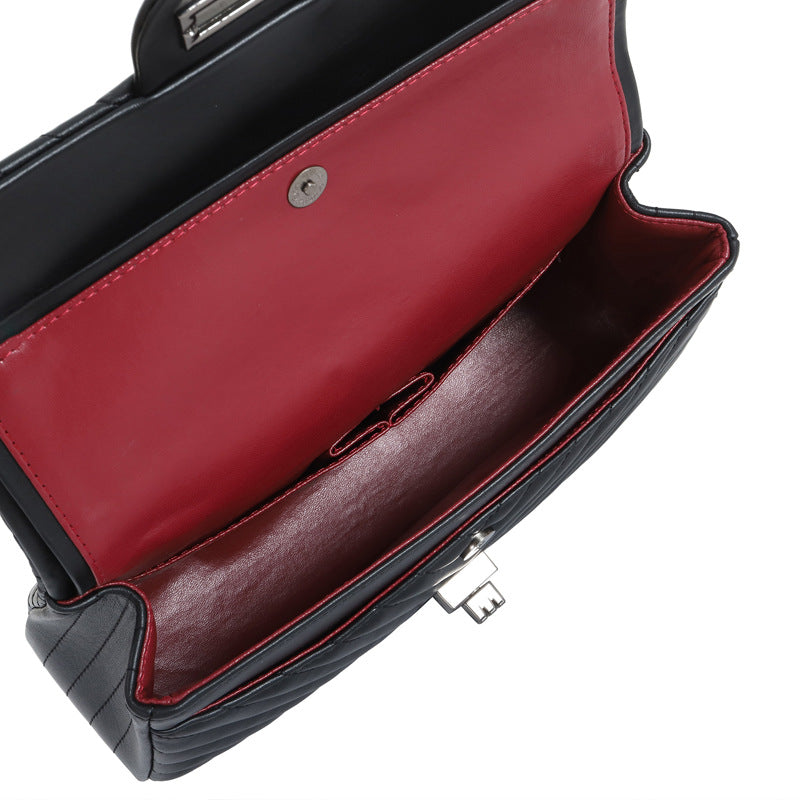 Diamond Pattern Chain Genuine Leather Fashion Bags