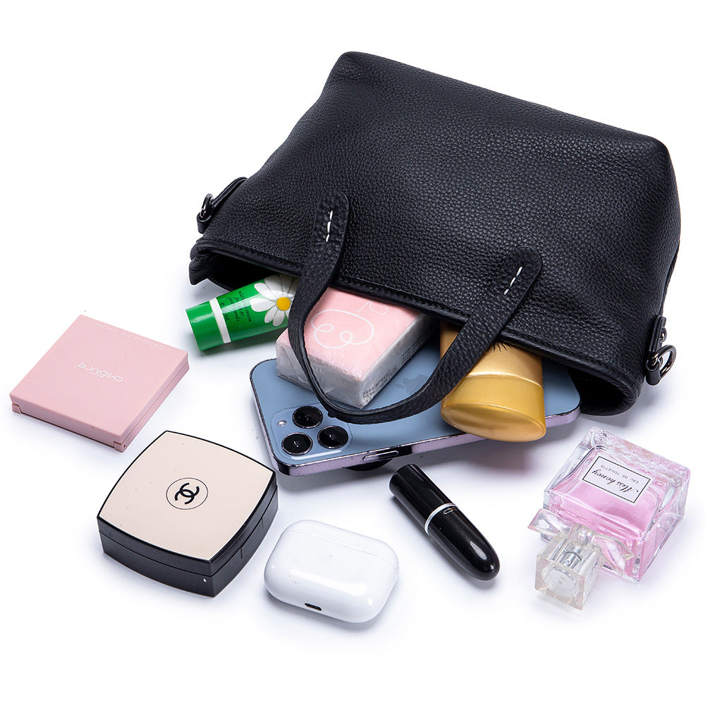 Women's Fashion First Layer Cowhide Large Capacity Handbags
