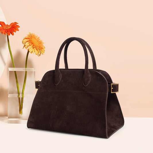 Classy Women's Suede Genuine Leather Big Tote Bags