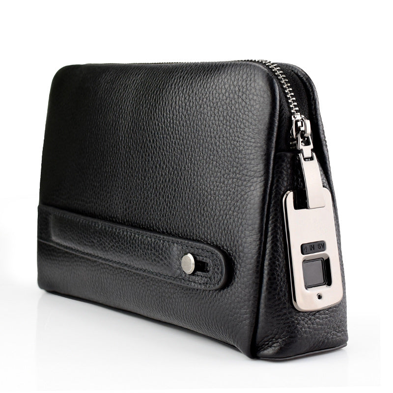 Men's Fingerprint High Sense Clutch Business Genuine Leather Men's Handbags