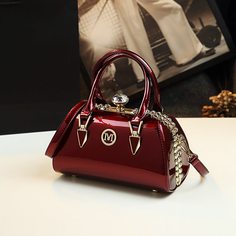 Women's Clip Personalized Patent Leather Fashion Pillow Crossbody Bags