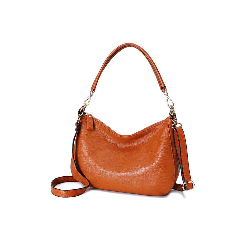 Women's Genuine Leather Underarm Fashion Layer Cowhide Bags