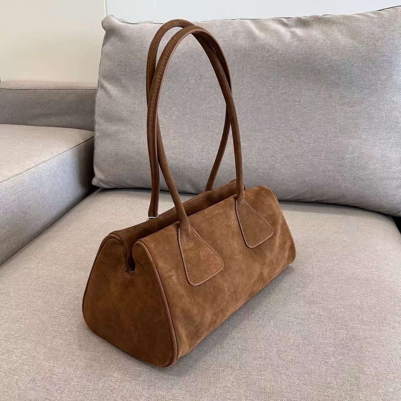 French Simplicity Triangle Leather Pillow Boston Bags