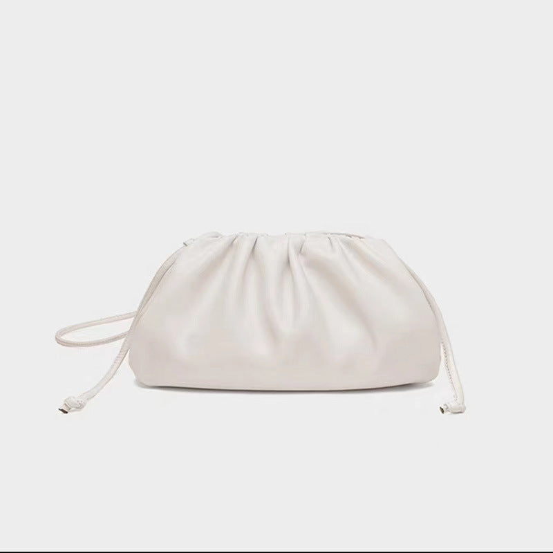 Women's Cow Leather Cloud Pleated Clutch Soft Crossbody Bags