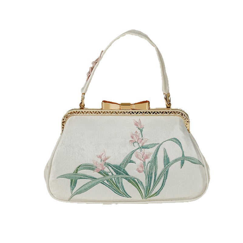 Trendy Embroidered Chinese Style Cheongsam Orchid Handbags