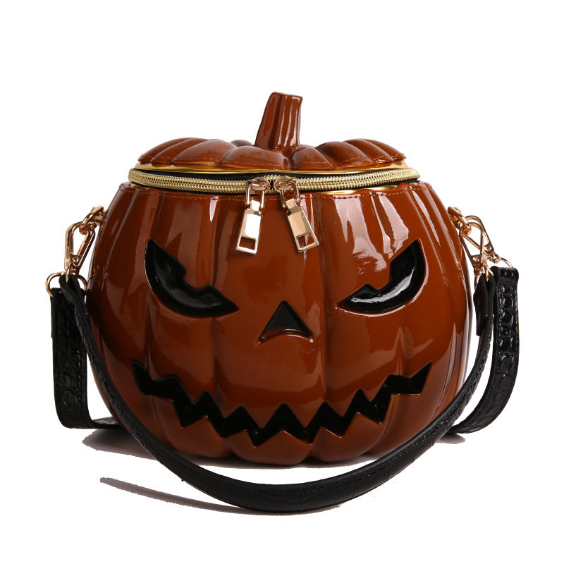 Women's Funny Simulation Pumpkin High-quality Halloween Portable Crossbody Bags