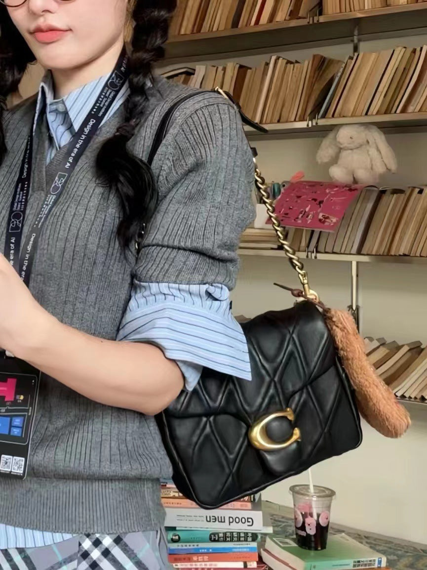 Women's Sheepskin Diamond Retro Portable Underarm For Crossbody Bags