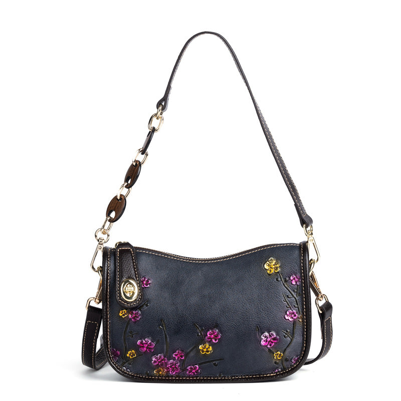 Women's Underarm Layer Cattlehide Leather Fashion Simple Crossbody Bags