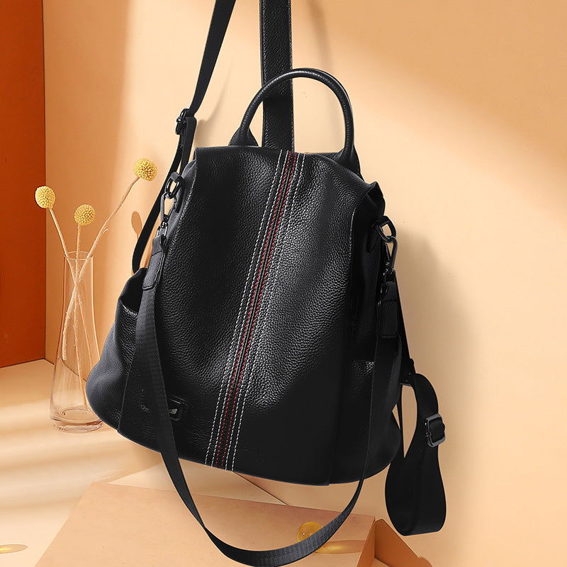 Women's Leather Texture Soft Fashion Large Capacity Backpacks