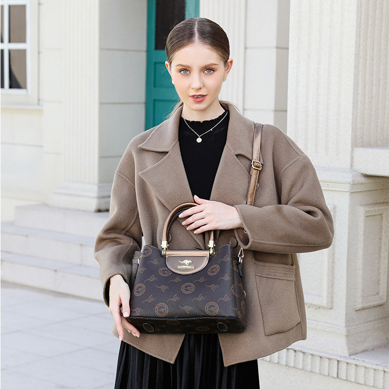 Women's Soft Leather Summer Fashion Monogram Portable Bags