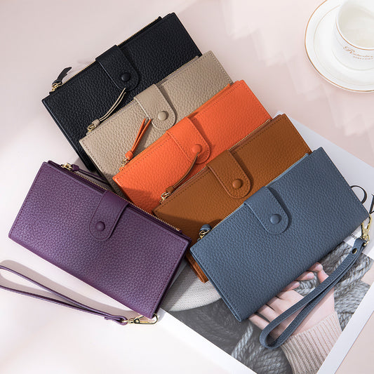 Women's Real Leather Long Fashion Large Capacity Ladies Wallets