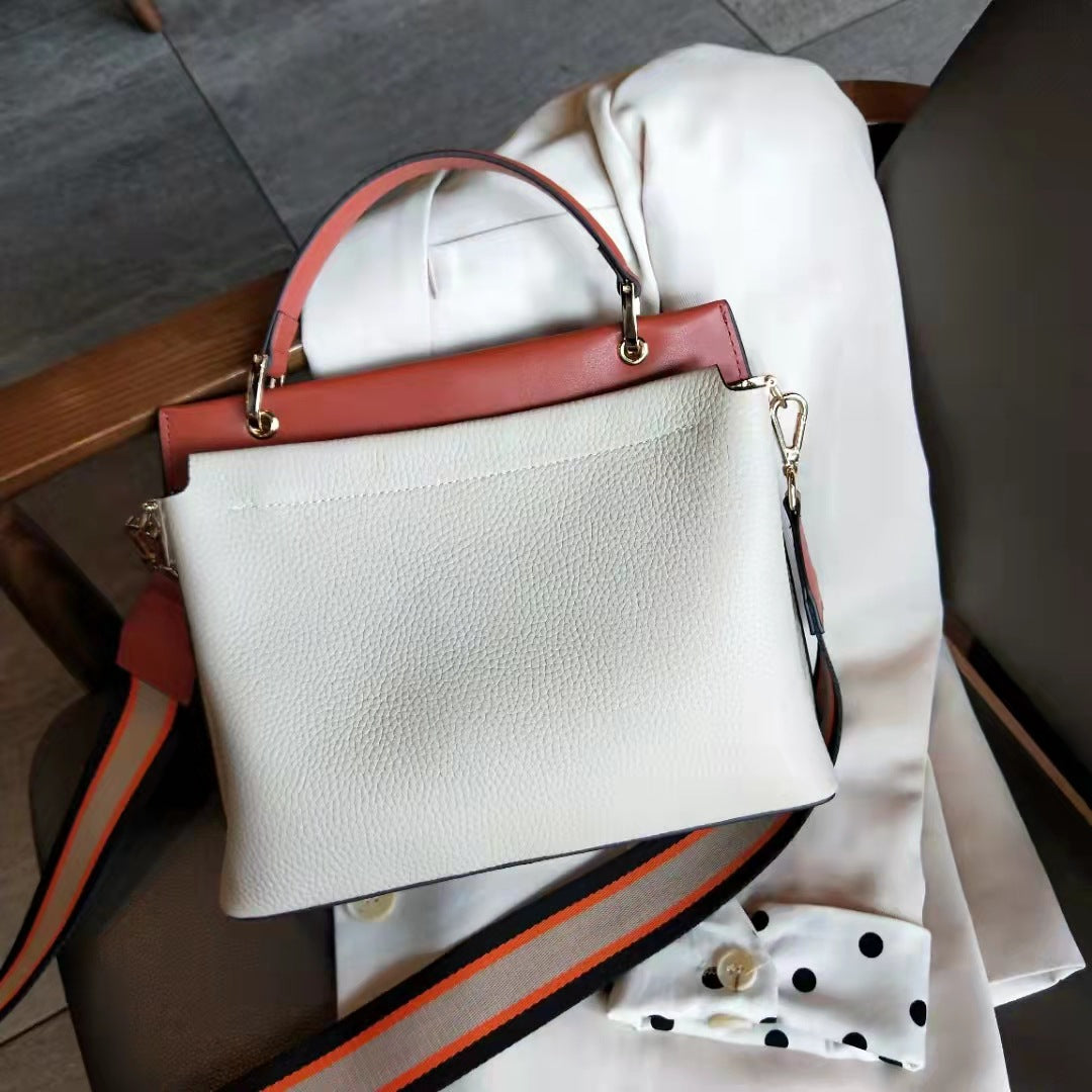 Women's Contrast Color Versatile Large Capacity Top Handbags