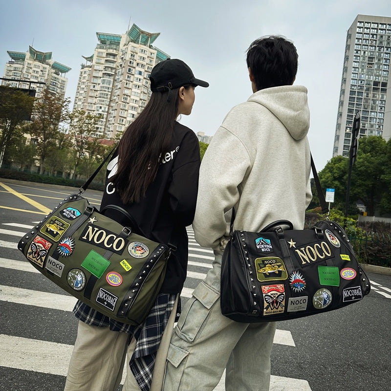 Women's & Men's & Cool Personality Labeling Badge Large Shoulder Bags