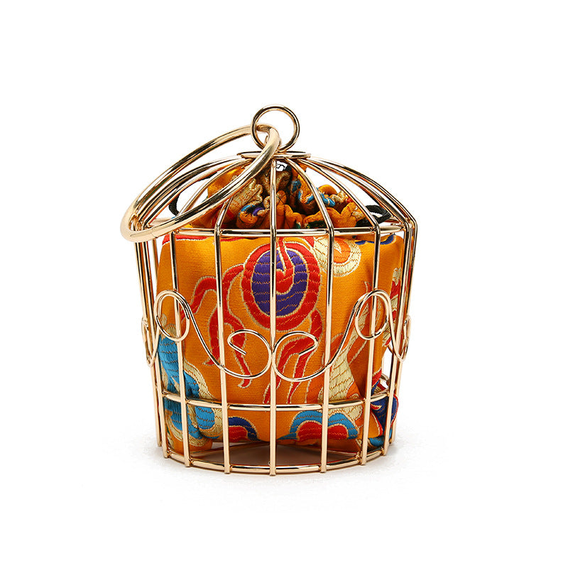 Women's Hollow Iron Bird Cage Western Style Crossbody Bags
