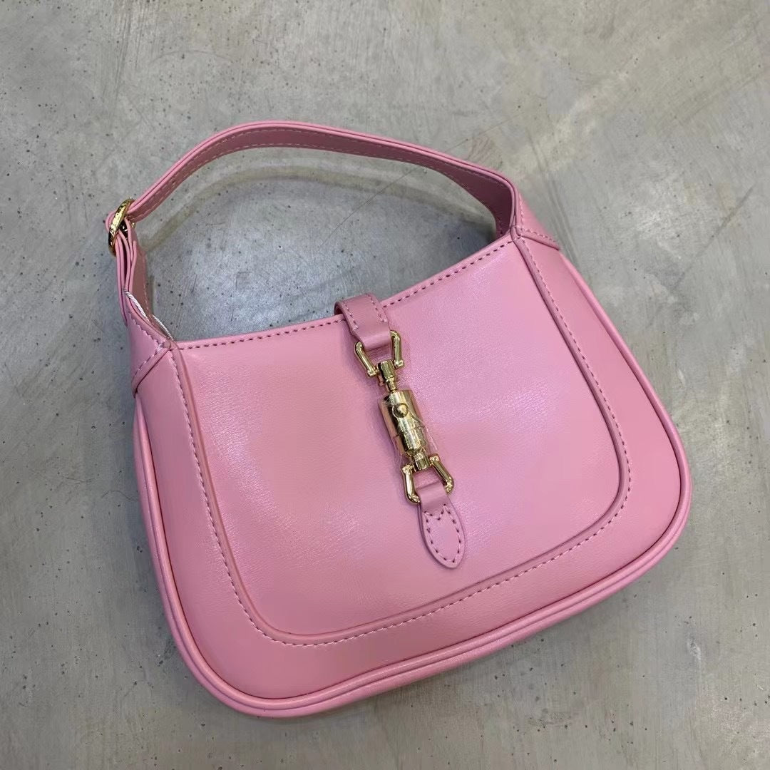 Women's Genuine Leather French Underarm Baguette Portable Shoulder Bags