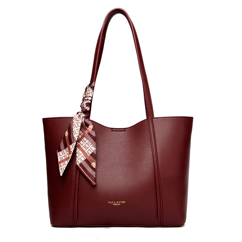 Women's Retro Solid Color Scarf Commuter Shoulder Bags