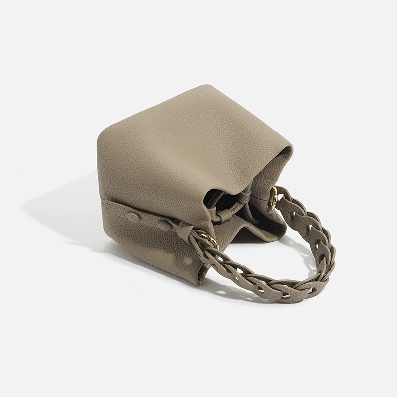 Women's Soft Leather Vegetable Basket Advanced Mini Bags