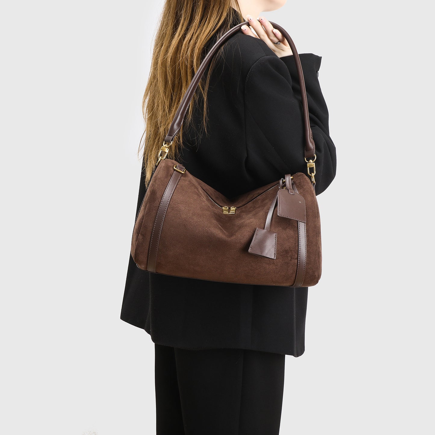 Suede Frosted Boston Large Capacity Commuter Bags