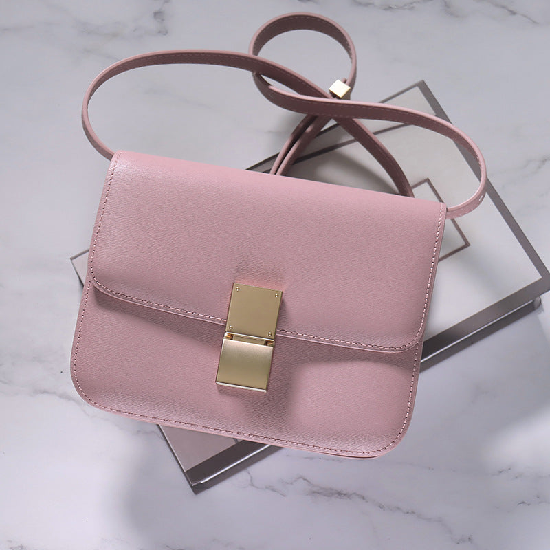 Women's Rub Grain Cowhide Leather Retro Toothpick Crossbody Bags