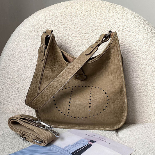 Women's Genuine Leather First Layer Cow Wide Crossbody Bags