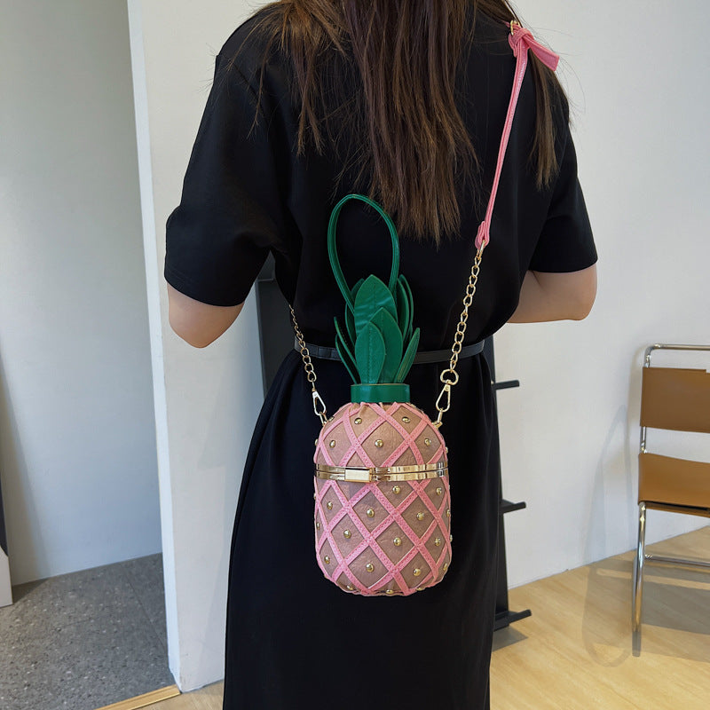 Popular Portable Pineapple Personalized Design Fresh Shoulder Bags